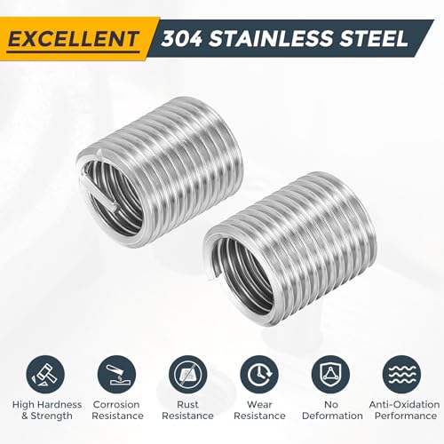 HARFINGTON 20pcs Wire Thread Repair Inserts M12 x 1.75 x 2D (24mm) Metric 304H Stainless Steel Helical Coiled Wire Screw Threaded Sleeve Sheath for Automotive Repairs - size: M12 x 1.75 x 2D