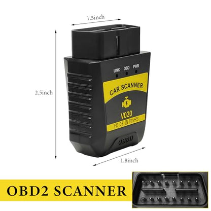 Bluetooth OBD2 Scanner, Auto Diagnostic Scan Tool to Clear/Reset Vehicle Engine Error Code, OBD II Wireless Diagnostic Code Reader with Exclusive App for Vehicles After 1996