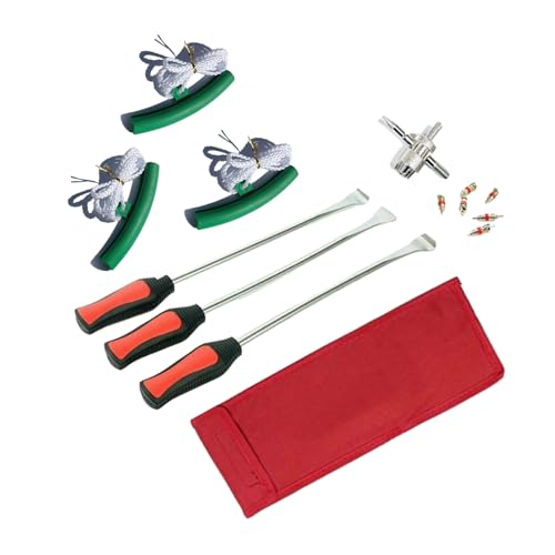 Tire Levers Spoon Set, Heavy Duty Motorcycle Bike Car Tire Irons Tool Kit with Rim Protector Car Motorcycle Tyre Repair Lever Tyre Spoon Changing Tool - color: Green, size: E
