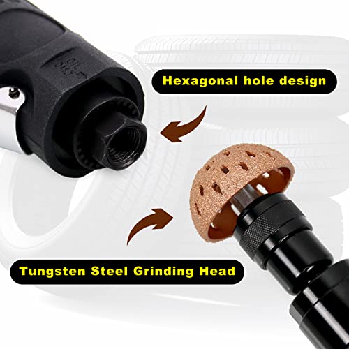 RYANSTAR RACING Tire Repair Set Includes 2500rpm Low Speed Air Tire Buffer Tire Patch Roller Tire Inner Liner Scrapper 3Pcs Tungsten Steel Buffing Wheel 42mm 55mm - size: with 2 tools