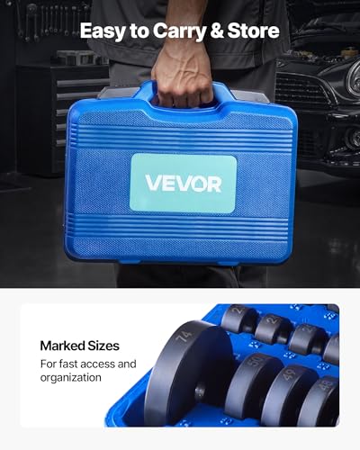 VEVOR 52pcs Custom Bushing Bearing and Seal Driver Set & 14pcs Bearing Puller Kit, 2 in 1 Bushing Bearing Driver Press Kit, Heavy Duty Removal Installation Tool Set with 49 Bushings, Separators & Jaws