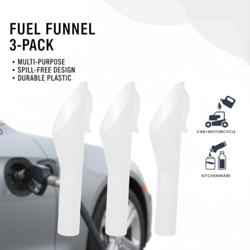 Capless Gas Tank Funnel 3PCS Fuel Funnel for Automotive Use,OEM Compatible, Multi-Purpose Automotive & Water Use