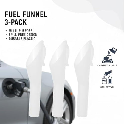 Capless Gas Tank Funnel 3PCS Fuel Funnel for Automotive Use,OEM Compatible, Multi-Purpose Automotive & Water Use