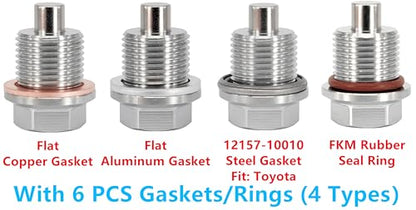 1PC M18x1.5 Stainless Steel Magnetic Engine Transmission Oil Drain Plug Fit Acura Honda Toyota BMW Volvo Porsch Can-Am Rolls-Royce Select Model, Replace 90021900930 90341-18023 DP007 - size: M18x1.5