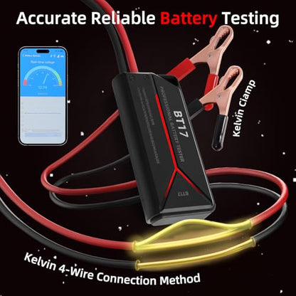 Professional 12V-24V Battery Tester, Precise Battery Testing, Internal Resistance/SOH/SOC, Wireless APP, 25 Languages, 12V-24V Batteries, CCA/DIN/EN/IEC/GB/SAE/BCI/MCA/CA/JIS