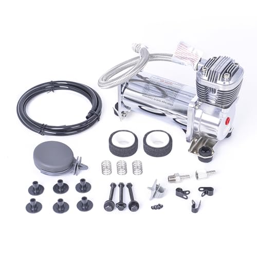 Ultra Quiet Air Compressor, 300PSI 1/4 NPT Super Silent 69DB Truck/Car Train Horn/Suspension/Ride/Bag kit/System and All 12v Vehicles like Semi/Pickup Trucks Silver - color: Silver 1/4