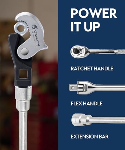 QUENCHING Self-Adjusting Crowfoot Wrench Set – 2-Piece Kit Fits 3/8", 1/2" Drives, Covers 8–32mm, Replaces Multiple Fixed-Size Wrenches - size: 2-Piece Set