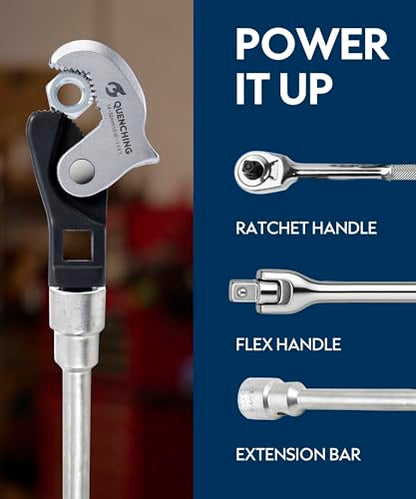 QUENCHING Self-Adjusting Crowfoot Wrench Set – 2-Piece Kit Fits 3/8", 1/2" Drives, Covers 8–32mm, Replaces Multiple Fixed-Size Wrenches - size: 2-Piece Set