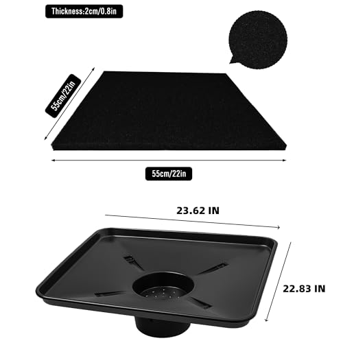 Transmission Drain Pan Kit – Compatible with Lisle 17892 – Includes Oil Change Pan & 4 Pcs 22" No-Spill Splash Pads – Heavy-Duty No-Spill Plastic Oil Change Tray for Car, Truck, Garage Use - color: 1 Pcs Pan + 4 Pcs Pads
