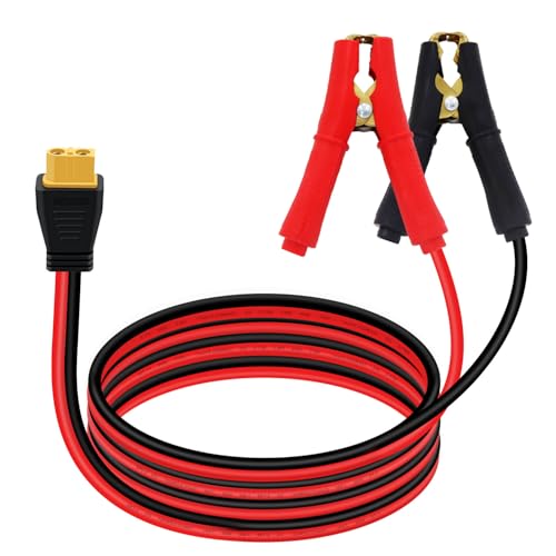 XT60 to Alligator Clip Cable 12AWG 30A XT60 Female to Alligator Clips 12V 24V, for Power Station, Cars Motorcycles, Tractor, Ship (2 m/6.5 ft) - size: 2 m/6.5 ft