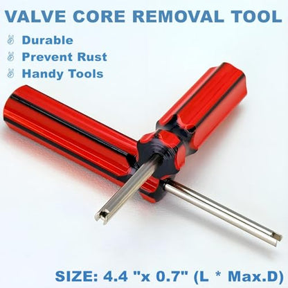 102Pcs Valve Core Removal Tool Set,Premium TPMS Safe, 100Pcs Nickel Plated Schrader Tire Valve Cores for Cars, SUVs, Bike and Bicycle, Trucks, Motorcycles HVAC Applications Tire Repair Tools