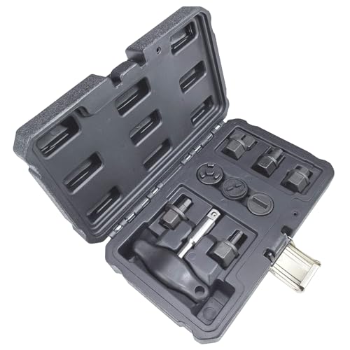 9PCS Oil Drain Plug Wrench Drain Plug Removal Kit Compatible with Audi VW Ford Mercedes BMW Chrysler Lincoln Volvo Mazda GM, Includes 3/8-inch Drive T-Handle and 8pcs Adapters