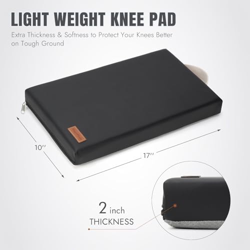 HappyPicnic Waterproof Garden Kneeling Pad - 2" Thick Soft Foam Kneeling Mat for Gardeners with Handle & Removable Cover, Knee Support for Bathing, Black - color: Black