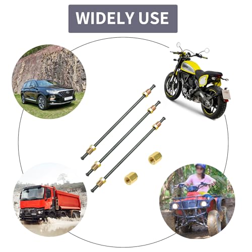 MuHize 3/16 Brake Lines - PVF Coated Brake Line with fittings, Brake Line Tubings with Bubble Flared Ends and Unions,10 Inches Inverted Bubble Flared Brake Lines - color: Black, size: 10 Inch