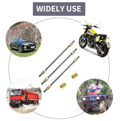 MuHize 3/16 Brake Lines - PVF Coated Brake Line with fittings, Brake Line Tubings with Bubble Flared Ends and Unions,10 Inches Inverted Bubble Flared Brake Lines - color: Black, size: 10 Inch