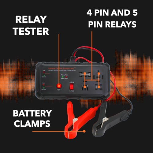 12V Automotive Relay Tester, Car Battery & Alternator Test Kit | Relay Switch & Circuit Inspector | Tests 4 & 5 Pin Relays | Battery Tester | Alternator Tester | Sound Troubleshooting | Patented