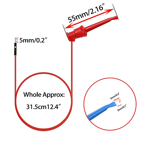 Sumnacon 10Pcs Test Hook to Male Jumper Wires - 26 AWG Binding Post to Solderless Breadboard Jumper Leads, Soft Silicone Flexible Test Leads for Electrical Testing