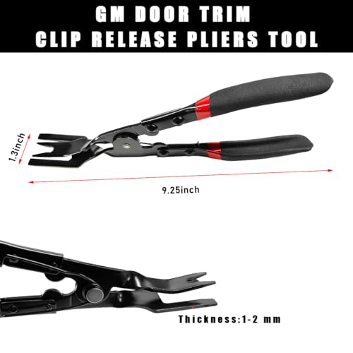 Panel Clip Removal Plier, Automotive Door Panel Upholstery Trim Clips Removal Tool Pliers, Remove Push Pin and Press in Trim Clip Fasteners Lift Action Plier, Car Accessories (Black) - color: Black