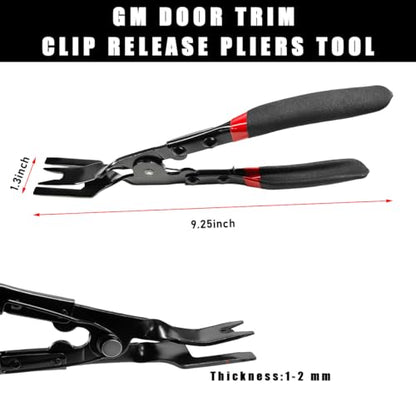 Panel Clip Removal Plier, Automotive Door Panel Upholstery Trim Clips Removal Tool Pliers, Remove Push Pin and Press in Trim Clip Fasteners Lift Action Plier, Car Accessories (Black) - color: Black