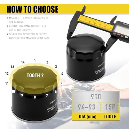 31PCS Oil Filter Wrench Set, Stainless Steel Oil Filter Cap Socket, 1/2" Drive 27mm 32mm 36mm 64mm-101mm Oil Filter Removal Tool, Compatible with VW, Ford, Honda, Toyota, Nissan, Audi, BMW, etc