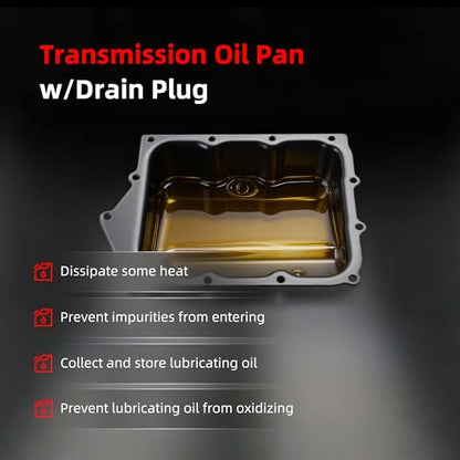Oil Pan w/Drain Plug, Transmission Oil Pan for Ram ProMaster 1500 | for Ram ProMaster 2500/3500 12-18, for Chrysler 200/Pacifica/Sebring 07-16, for Dodge Avenger/Grand Caravan/Journey 08-14 - size: for ProMaster 1500/2500/3500 2012-2018