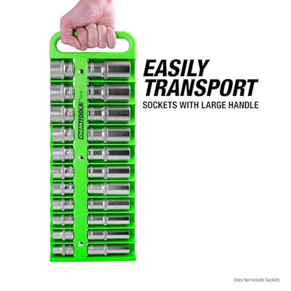 OEMTOOLS 23127 Portable Magnetic Socket Organizer Tray, 3 Pack, 1/4 Inch, 3/8 Inch, And 1/2 Inch Drive Magnetic Socket Holders, Organizers For Tool Box, Shop, Or Garage, Set of 3, Green - style: 1/4, 3/8, 1/2 Inch Drive