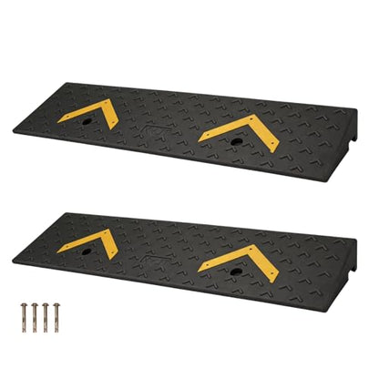 Rubber Curb Ramps 3" Rise 2 Pack for Driveway Wheelchair Riding Mower Doorways Threshold Garage Sidewalks,Ramps for Car Truck Motorcycle Bike,7000lbs Load Capacity - size: 3"inch
