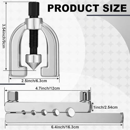 Sosation 45 Degree Flaring Tool for SAE Refrigeration HVAC Tubing Flaring Tool Kit Fittings 3/16'' - 1/2'' 45° Eccentric Single Flare Accessories for Brake Hydraulic Lines Copper Pipe Tube