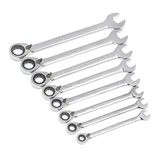 GEARWRENCH 8 Piece 72-Tooth 12 Point Reversible Ratcheting Combination SAE Wrench Set | 9533N (Pack of 10) - size: Pack of 10