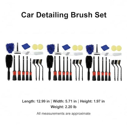 15-Piece Car Detailing Brush Set for Interior Vents, Dashboard Crevices & Console Gaps - Durable PP Plastic Cleaning Tool Kit - size: 12.99 x 5.71 x 1.97 in