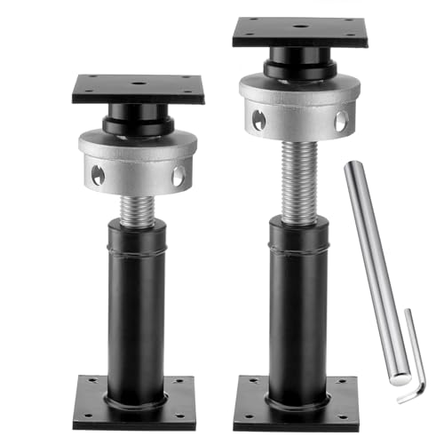 Screw Jacks Post Home Leveling, 9.5-15" House Floor Jacks, 22,046LBS | Heavy-Duty Foundation Floor Jack for Crawl Space Home Leveling, Stair Support, Beam & Floor Sagging Repair, 2 PCS Black - size: 2 PCS