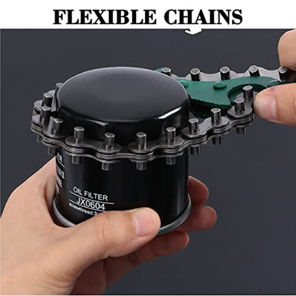 Jeemiter Heavy Duty Ratcheting Chain Wrench, 16 Inches Automotive Oil Fuel Filter Chain Wrench fits 1.5" to 8" Diameter Pliers Adjustable Removal Remover Tool - size: 16 Inch