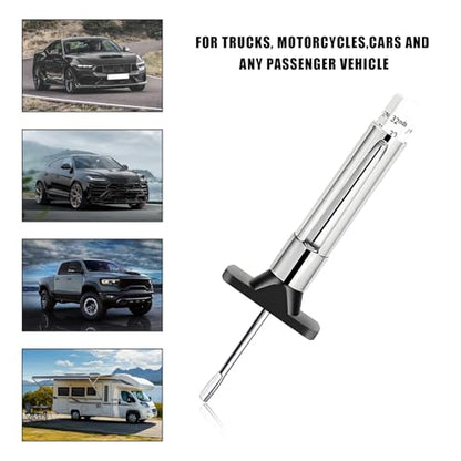 2PCS Car Tire Tread Depth Gauge, Color Coded Accurate Tyre Depth Measurement Tool in 32nds, Professional Six-Sided Tire Wear Checker Universal Fit for Cars Trucks Motorcycles - color: 2pcs