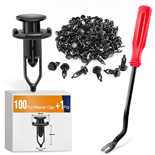 GOOACC 100PCS Nylon Push-Type Automotive Clips Rivet Retainer Fender Bumper Fasteners for Toyota #52161-02020 9mm,1PC Bonus Remover - color: 100 Pcs Clips 9mm + Remover