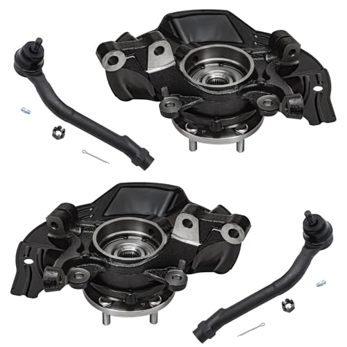 Detroit Axle - 2.4L Front 4pc Steering Knuckles Kit for 2011 Kia Optima, 2 Steering Knuckles & Wheel Bearing Hubs 2 Outer Tie Rods Replacement - size: 4SU47760/Kit