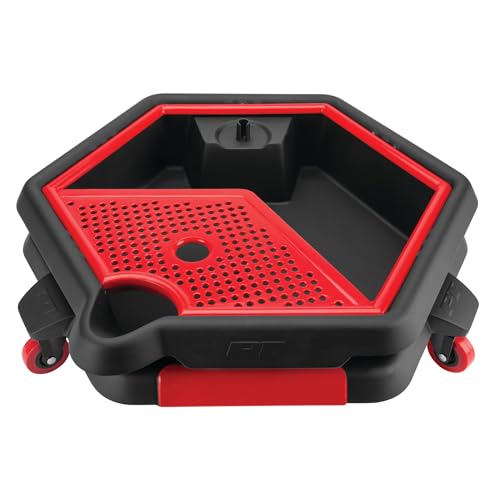 Performance Tool W4074 2 in 1 Drain Pan and Tool Caddy - Conveniently Collects Oil and Organizes Tools for Automotive Repairs - style: 2 In 1 Drain Pan Tool Caddy