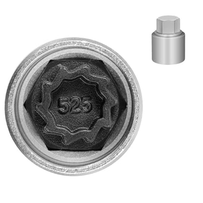525 Wheel Locking Nut Key for VW, Socket Adapter (OD 28mm-ID 25mm) | Wheel Lock Nut Socket Adapter, Anti-Theft Lug Nut Removal Tool, Anti-Theft Screw Remover, Repair Tool, Tyre Fitting, garage - size: Socket 525