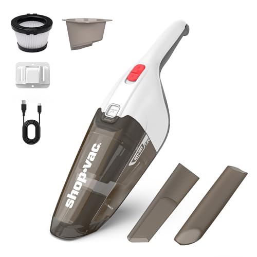 Shop-Vac Wet/Dry Handheld Vacuum Cordless, Wall-Mounted Hand Vac, White - color: White and Gray