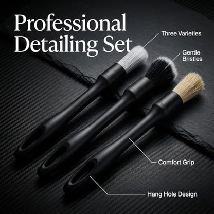 15PCS Interior Cleaning Kit Graded Boar Brush 160g Gel Swivel Glass Tool | Scratch-free vent duster microfiber pads waterproof bag, car & home dual use, practical holiday gift for car lovers