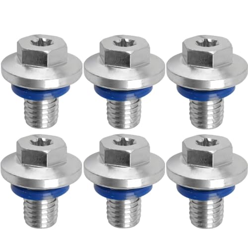 6 PCS M12-1.75 15mm Oil Drain Plug T45 Torx for GM Chevy GMC | M12-1.75 oil drain plugs with insert gasket, fit for Cadillac, Chevrolet, GMC and Buick; replace 090-948CD, 090-948. - size: M12-1.75 （6Pcs）