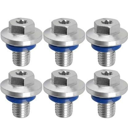 6 PCS M12-1.75 15mm Oil Drain Plug T45 Torx for GM Chevy GMC | M12-1.75 oil drain plugs with insert gasket, fit for Cadillac, Chevrolet, GMC and Buick; replace 090-948CD, 090-948. - size: M12-1.75 （6Pcs）