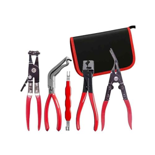 Sakerplus Professional Hose Clamp Kit - Hose Removal Pliers, Fuel Line Tools, Automotive Maintenance Set with Hose Clamp Pliers for DIY and Professional Use (5-in-1) - style: 5-in-1