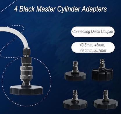 3L Manual Brake Bleed Kit with 1L Bleed Bottle and 4 Master Cylinder Adapters, Universal One-Person Operation Brake Fluid Vacuum Pump for Most Vehicles - size: 4 Adapters
