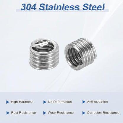 PATIKIL Wire Thread Inserts 4#-40 UNC 1.5D 3.2mm, 20Pcs 304 Stainless Steel Helical Coiled Wire Screw Threaded Sleeve Sheath for Mechanical Equipment Automotive Repairs - size: 4#-40 UNC, 3.2mm