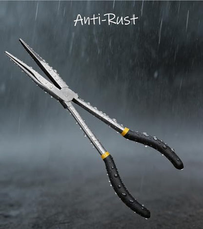 Long Reach Pliers,11 inch,Straight Head,Rust-Proof,Anti-Slip Handle.