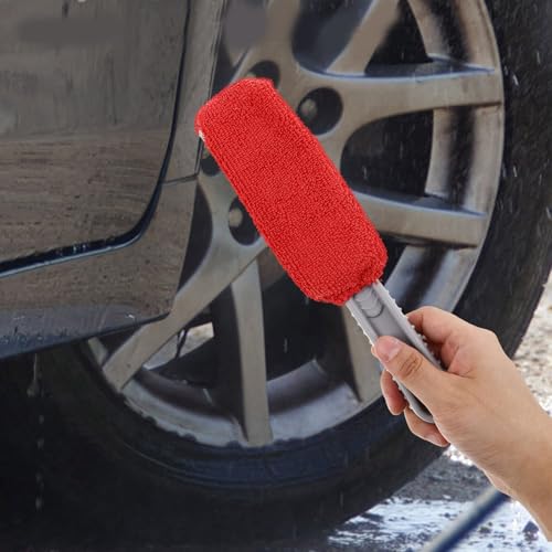 SOLUSTRE Car Detailing Brushes Set with Soft Sponge Tire Shine Applicator Pad and Wheel Rim Cleaning Brush for Auto Tire and Rim Care