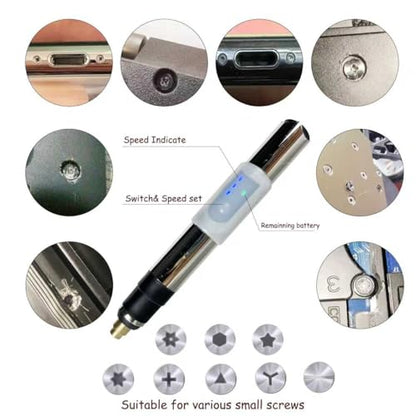 Damaged Screw Removal for Cell Phone, Rechargeable,Broken Screw Extractor for iPhone,4 Tungsten Steel Drill Bits(2.35mm) for Removing Stripped Screws Laptop Electronic Products Repair Kit, DIY Repair