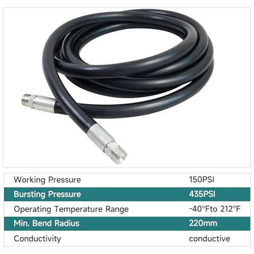 1 Inch x 13 Foot Fuel Transfer Hose with 1" Inch Dual NPT Threads Connecter male NPT fittings Compatible with All Electric Fuel Pumps for Dispensing Diesel Fuel,Gasoline,Kerosene Biodiesel - size: 1"ID, style: 1"-1"*13FT