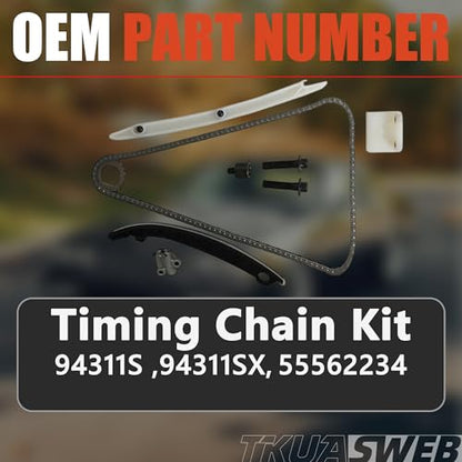 1.4L Engine Head Gasket Set Timing Chain Kit Fit For Chevy Buick L4 2011-16 | Engine Main & Rod Bearing Piston & Rings Fit For Chevy Cruze Sonic Trax Cruze Limited Encore HS26540PT-1 94311S 55577096 - size: timing chain kit head gasket set piston bearing