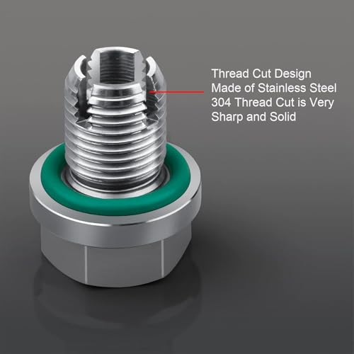 1/2-20 Double Oversize Piggyback Oil Drain Plug, Stainless Steel Self Tapping Oil Pan Thread Repair Kit - size: 1/2-20 x 15mm
